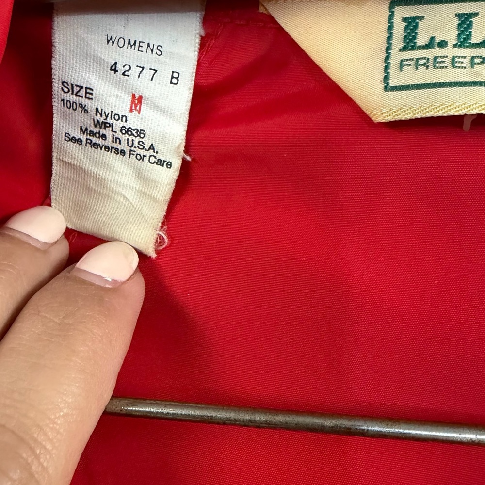 Vintage L.L. Bean Red Pullover Jacket Windbreaker - Picture 7 of 12